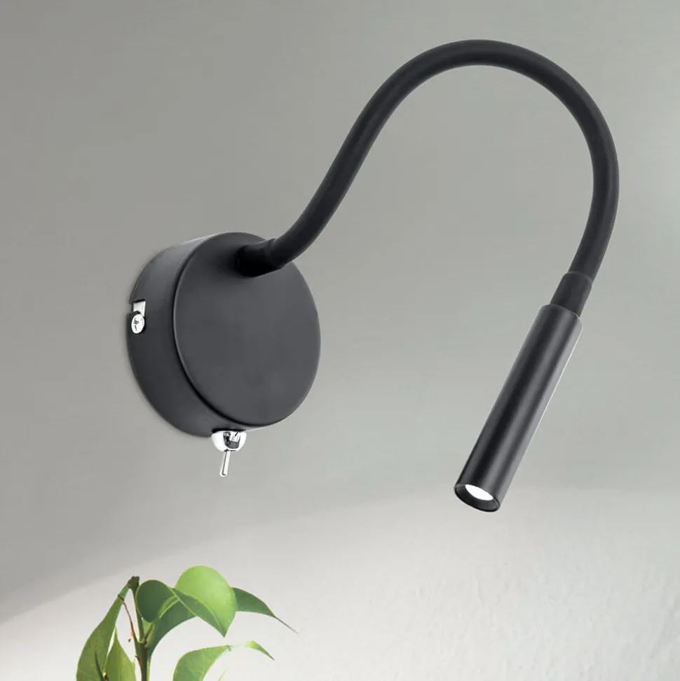 Flexibele LED wandlamp Colin in zwart