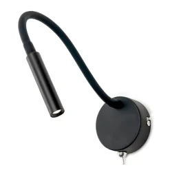 Flexibele LED wandlamp Colin in zwart