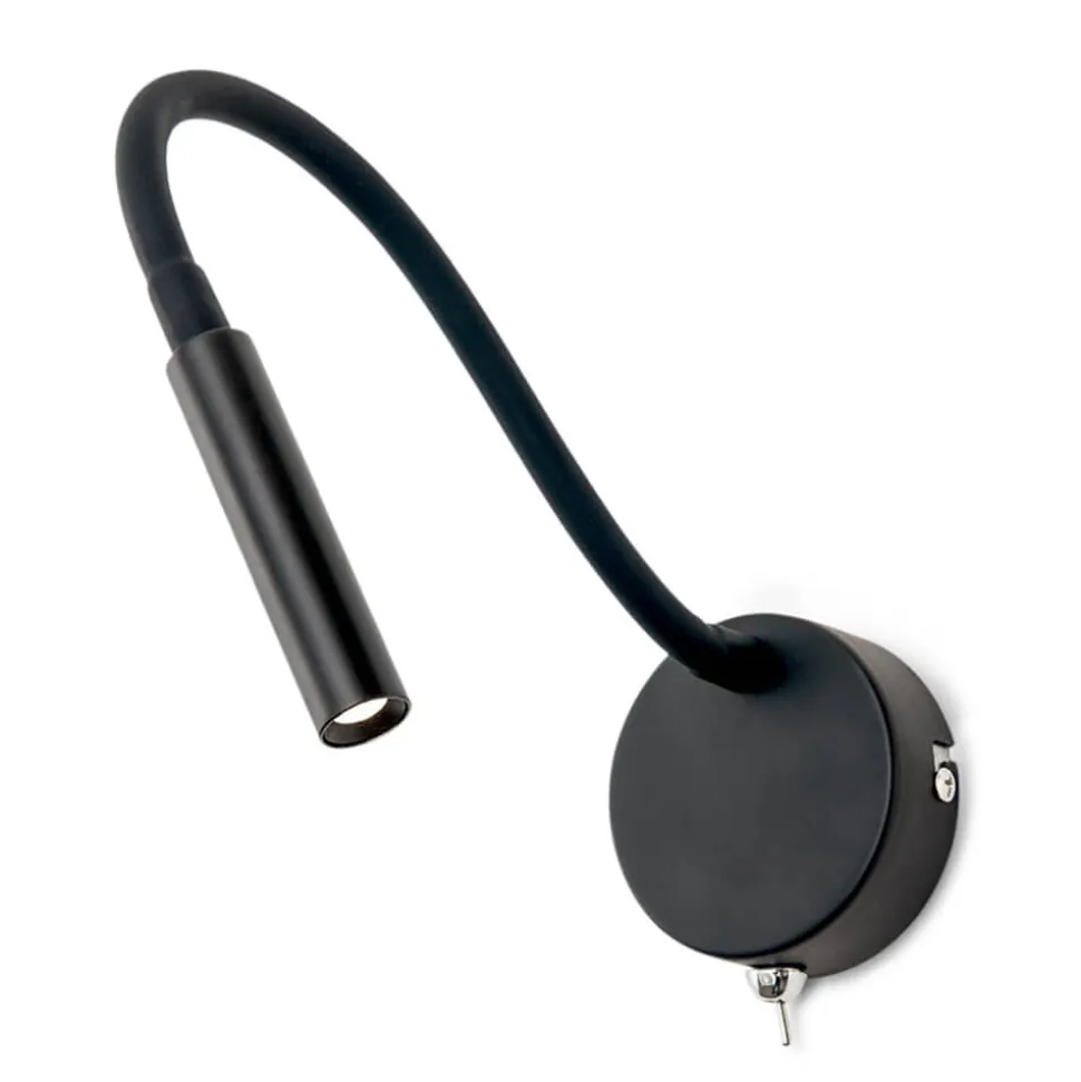 Flexibele LED wandlamp Colin in zwart