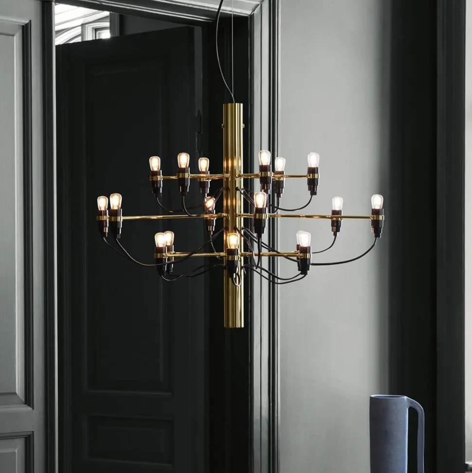 FLOS 2097/18 LED kroonluchter, mat, messing