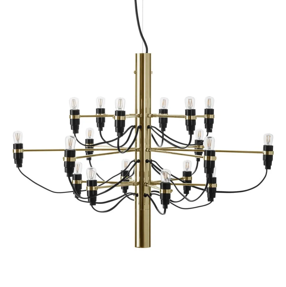 FLOS 2097/18 LED kroonluchter, mat, messing