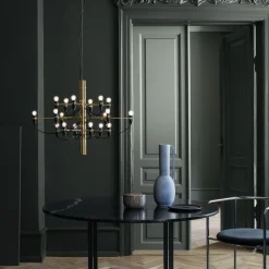 FLOS 2097/18 LED kroonluchter, mat, messing