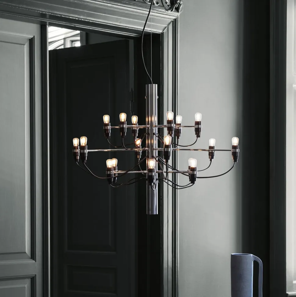 FLOS 2097/18 LED kroonluchter, mat, chroom