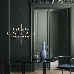 FLOS 2097/18 LED kroonluchter, mat, chroom