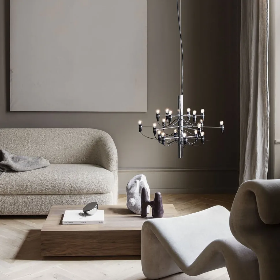 FLOS 2097/18 LED kroonluchter, mat, chroom