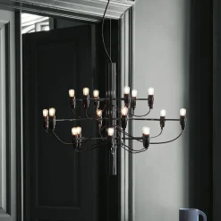 FLOS 2097/18 LED kroonluchter, mat, zwart