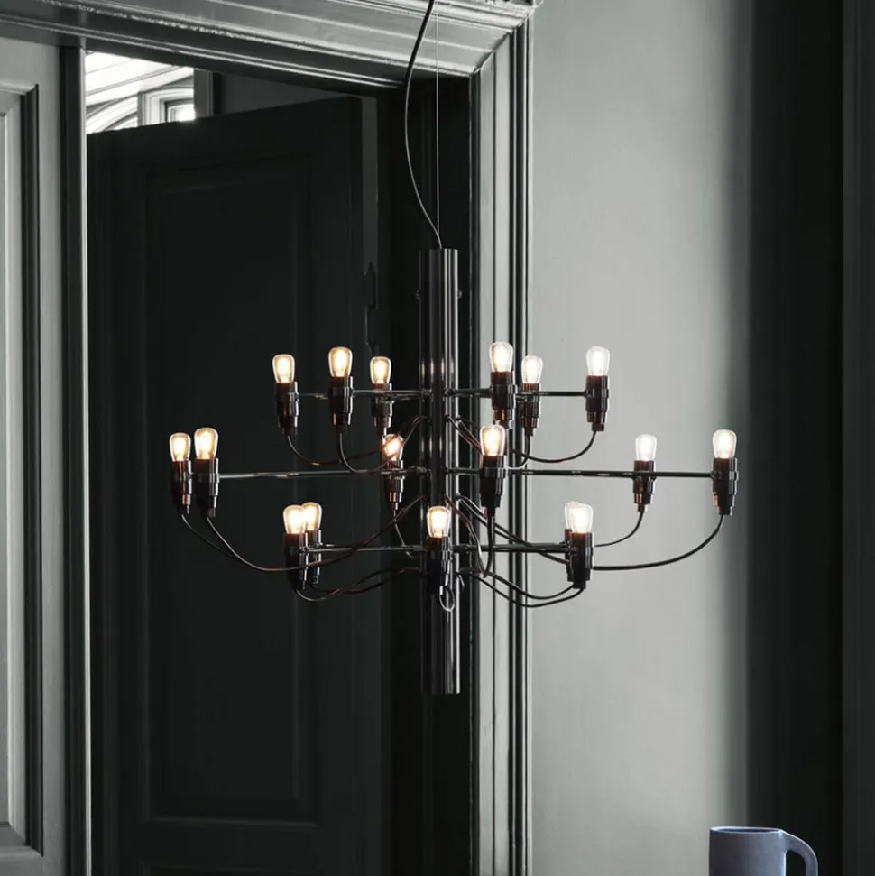 FLOS 2097/18 LED kroonluchter, mat, zwart