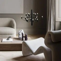 FLOS 2097/18 LED kroonluchter, mat, zwart