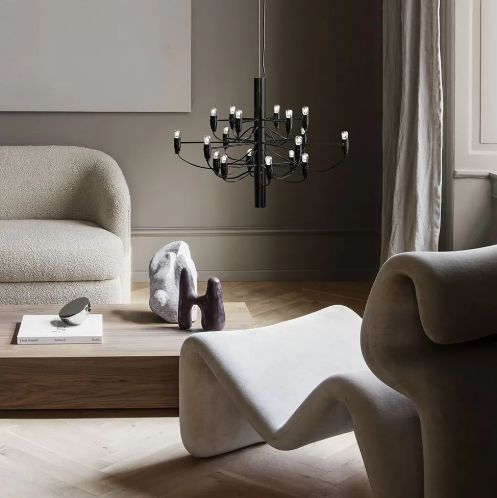 FLOS 2097/18 LED kroonluchter, mat, zwart