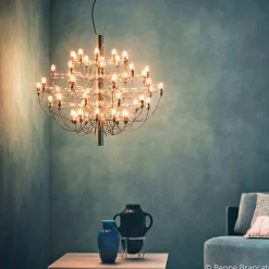 FLOS 2097/50 LED kroonluchter, mat, chroom