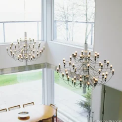 FLOS 2097/50 LED kroonluchter, mat, chroom