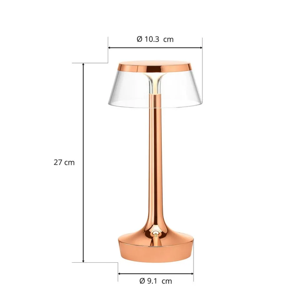 Flos Bon Jour unplugged LED tafellamp, koper