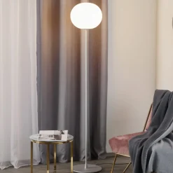 FLOS Glo-Ball Floor 2 vloerlamp, mat zilver