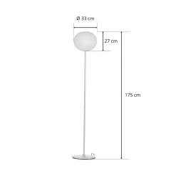 FLOS Glo-Ball Floor 2 vloerlamp, mat zilver