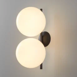 FLOS IC C/W1 Dubbele wandlamp zwart Ø 20 cm