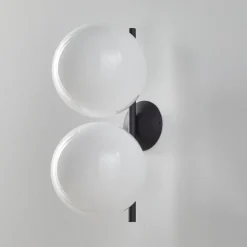 FLOS IC C/W1 Dubbele wandlamp zwart Ø 20 cm