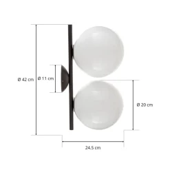 FLOS IC C/W1 Dubbele wandlamp zwart Ø 20 cm