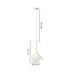 FLOS IC S1 hanglamp, messing, gepolijst