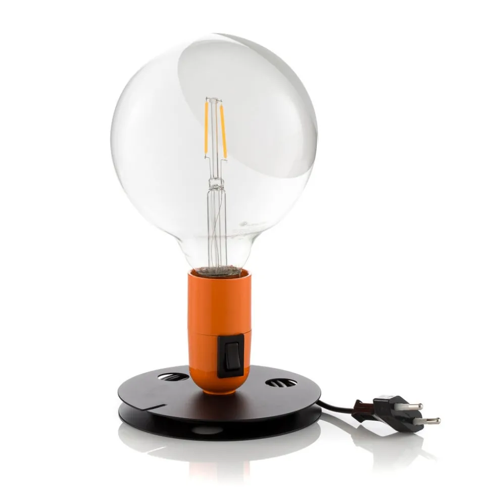 FLOS Lampadina LED tafellamp oranje, zwarte voet
