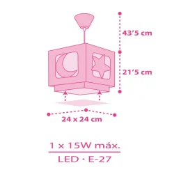 Fluorescerende hanglamp NACHTHIMMEL roze