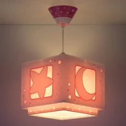 Fluorescerende hanglamp NACHTHIMMEL roze