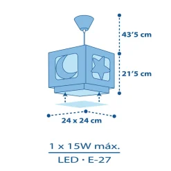 Fluorescerende hanglamp NACHTHIMMEL blauw