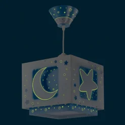 Fluorescerende hanglamp NACHTHIMMEL blauw