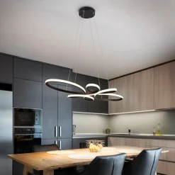 Fly LED hanglamp, mat zwart, 3.000 K, 83 cm x 45 cm