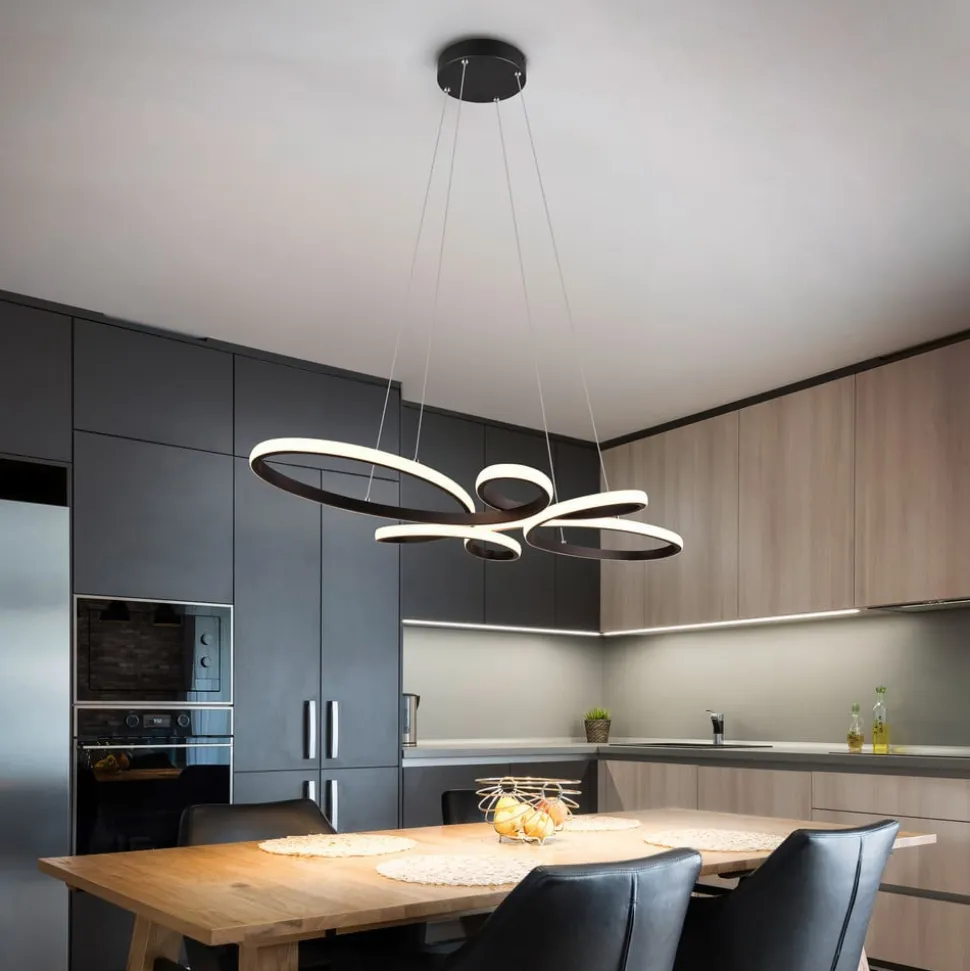 Fly LED hanglamp, mat zwart, 3.000 K, 83 cm x 45 cm