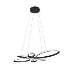 Fly LED hanglamp, mat zwart, 3.000 K, 83 cm x 45 cm