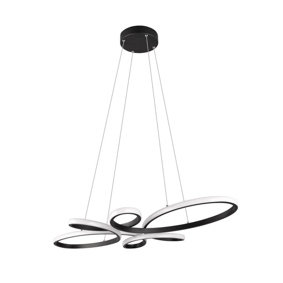 Fly LED hanglamp, mat zwart, 3.000 K, 83 cm x 45 cm