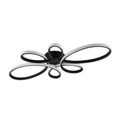 Fly LED plafondlamp, mat zwart, 3.000 K, 83 cm x 45 cm