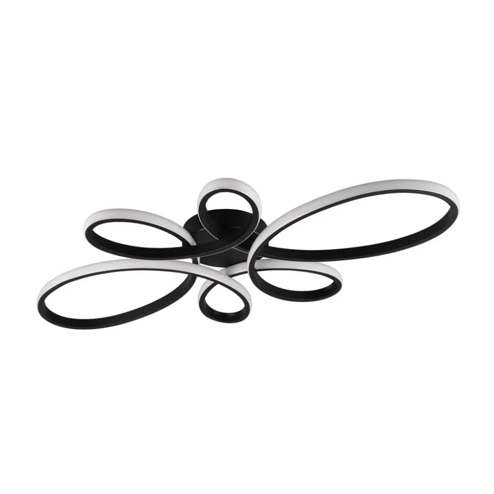 Fly LED plafondlamp, mat zwart, 3.000 K, 83 cm x 45 cm