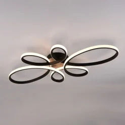 Fly LED plafondlamp, mat zwart, 3.000 K, 83 cm x 45 cm