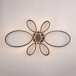 Fly LED plafondlamp, mat zwart, 3.000 K, 83 cm x 45 cm