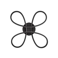 Fly LED plafondlamp, mat zwart, 3.000 K, 40 cm x 40 cm