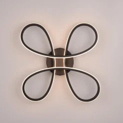 Fly LED plafondlamp, mat zwart, 3.000 K, 40 cm x 40 cm