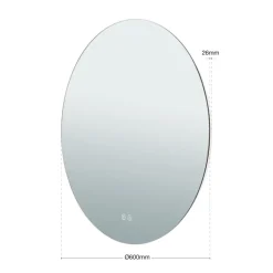 Focus-LED-spiegel, Ø 60 cm, CCT, anticondens, touchdimmer