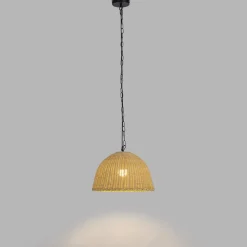 Forlight Cortic hanglamp, Ø 40 cm, lichtbruin, rotan