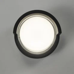 Forlight LED wandlamp Creu, Ø 17 cm, zwart, kunststof