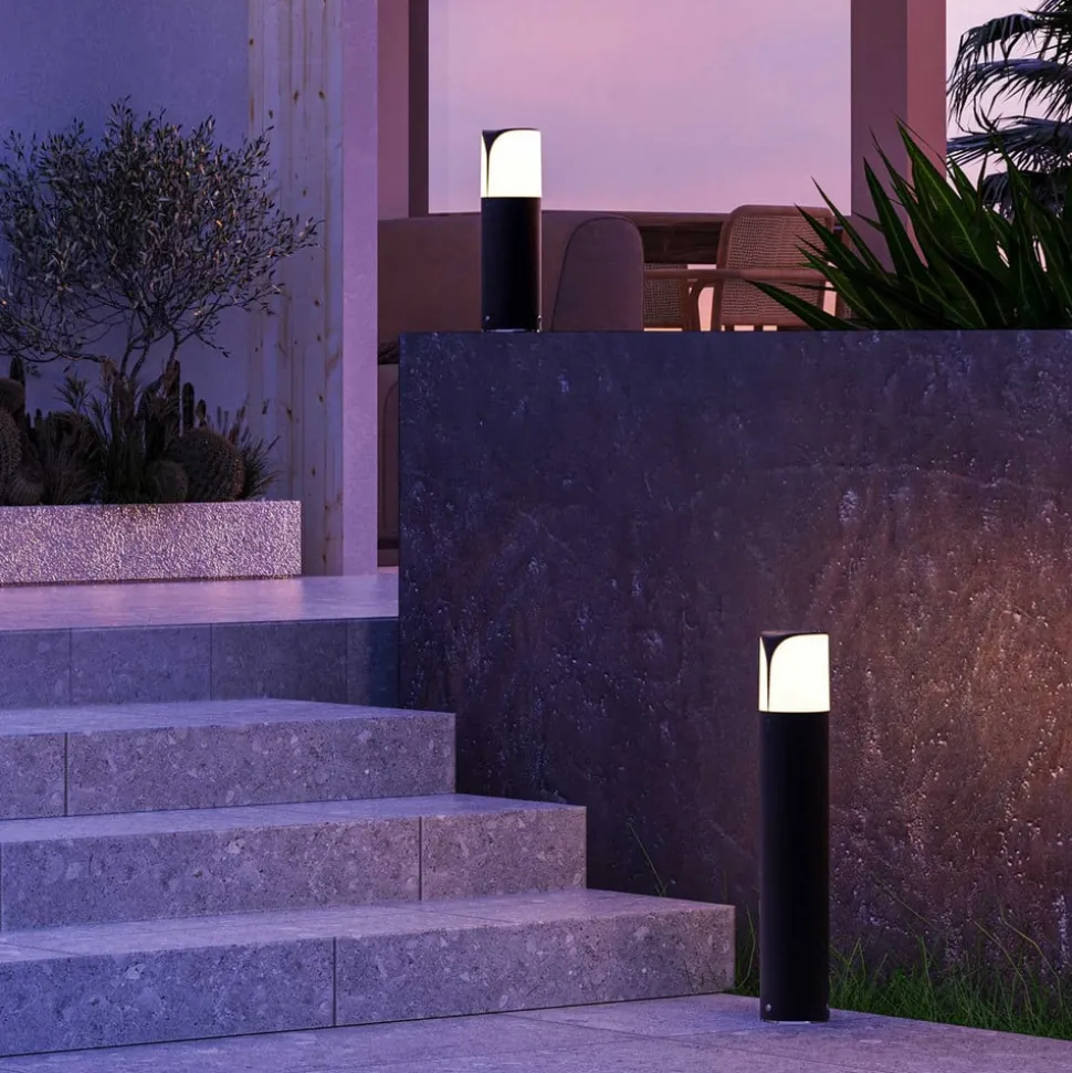 Forlight sokkellamp Astra, hoogte 50 cm, antraciet, aluminium