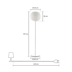 Foscarini Gem terra vloerlamp, wit