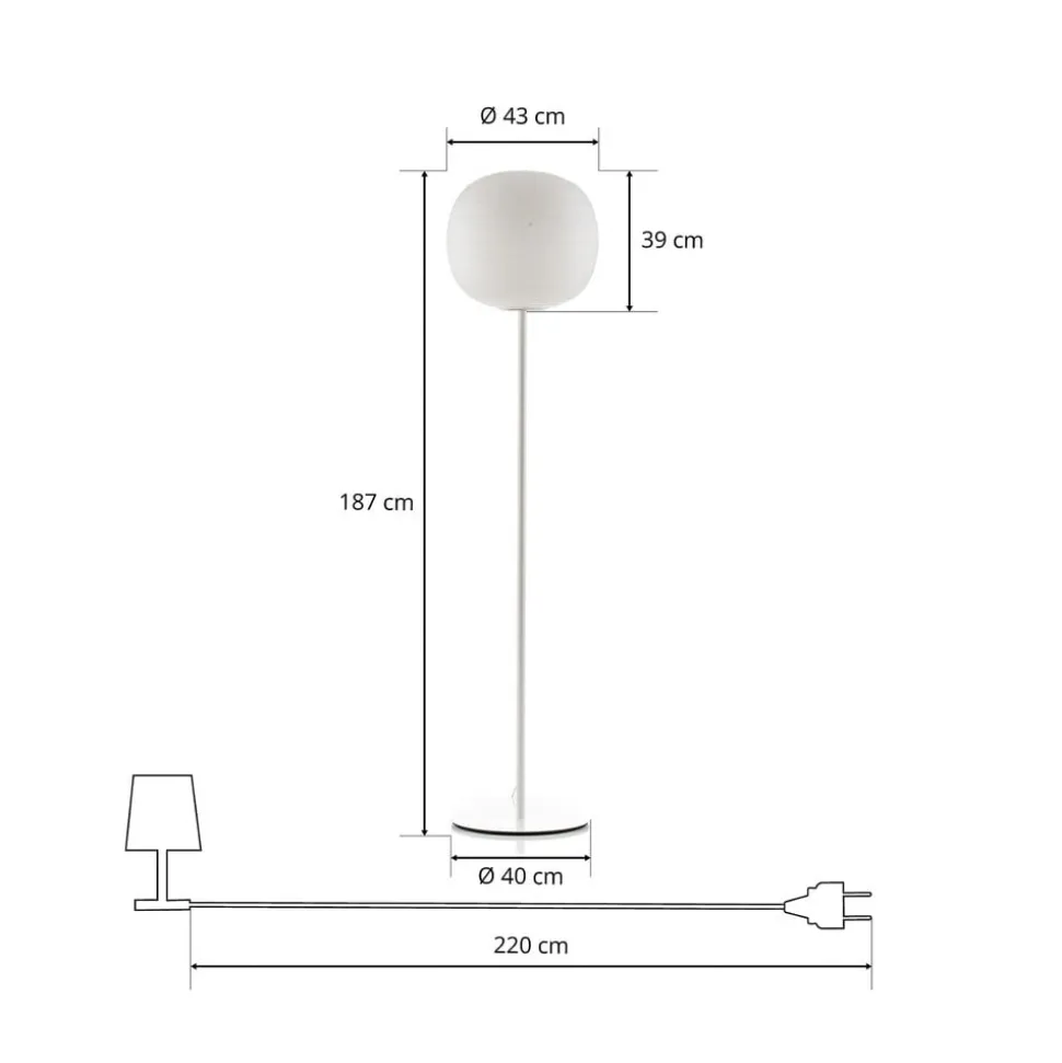 Foscarini Gem terra vloerlamp, wit