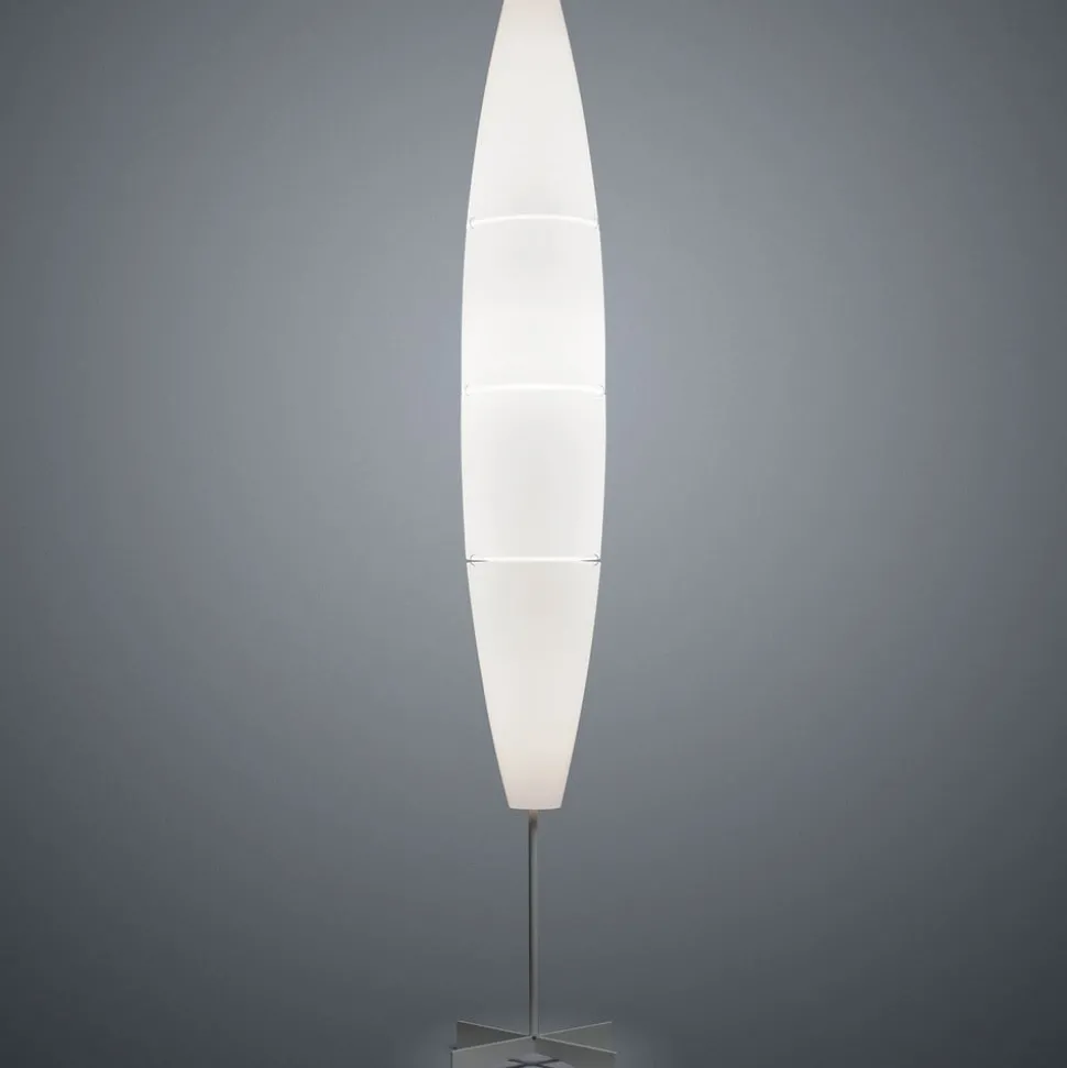 Foscarini Havana vloerlamp met dimmer, alu/wit