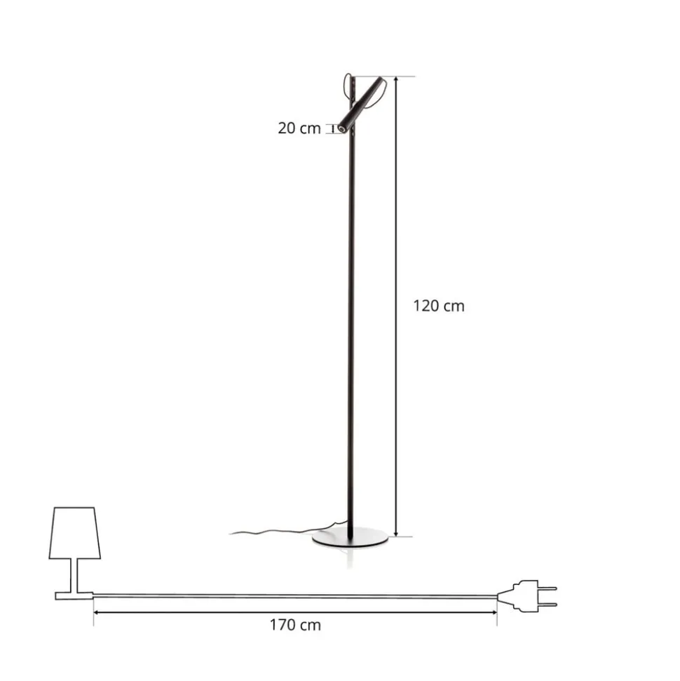 Foscarini Magneto LED vloerlamp, zwart