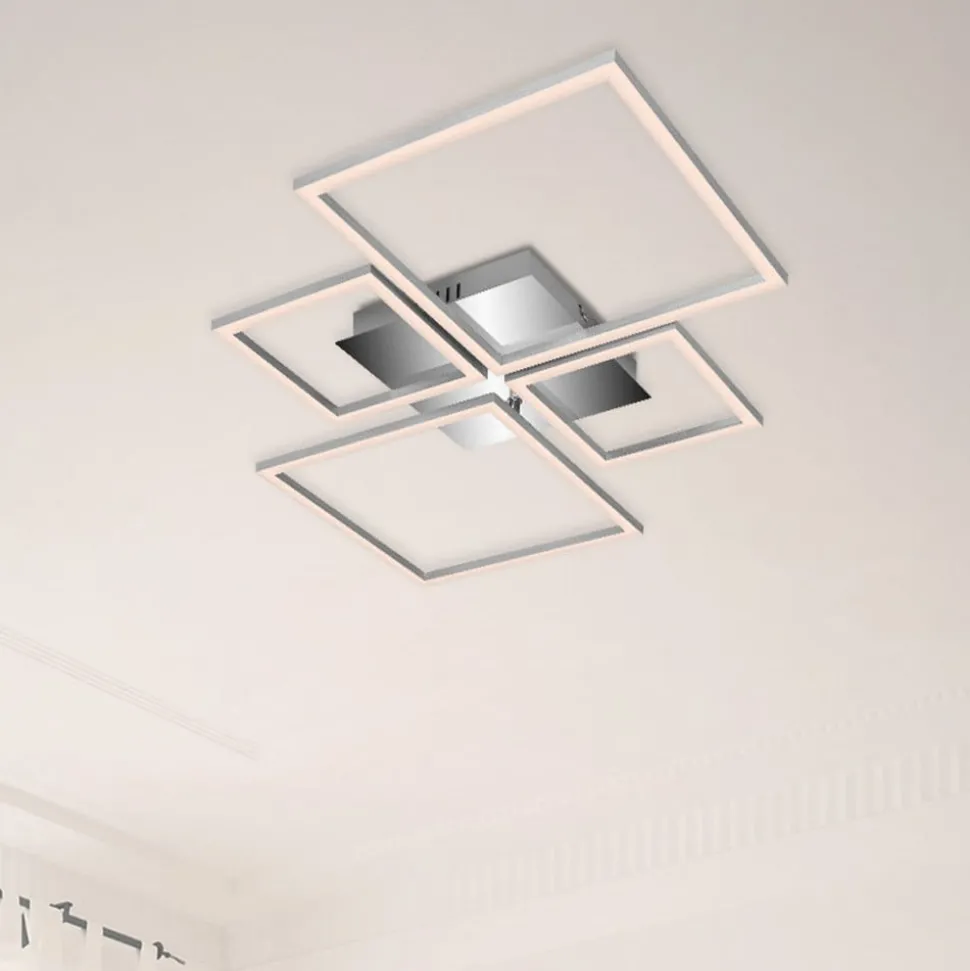 Frame LED plafondlamp, CCT, 4-lamps, aluminium