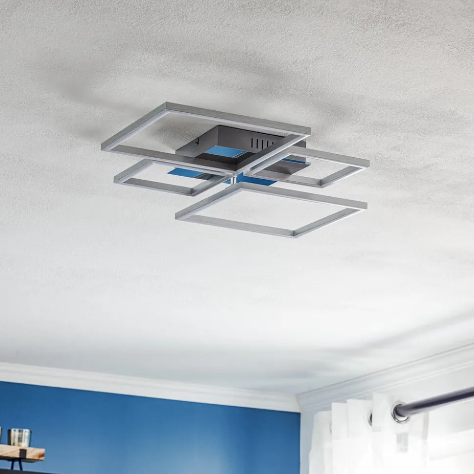 Frame LED plafondlamp, CCT, 4-lamps, aluminium