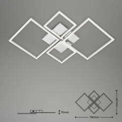 Frame LED plafondlamp, CCT, 4-lamps, aluminium