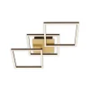 Frame LED plafondlamp, goud, dimbaar, 3-lamps