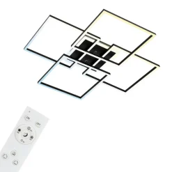 Frame S LED plafondlamp, 72,4x72,4 cm, zwart